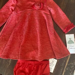 NWT Rare Editions DRESS Size 24 MONTHS BABY GIRL SHIMMER LONG SLEEVE